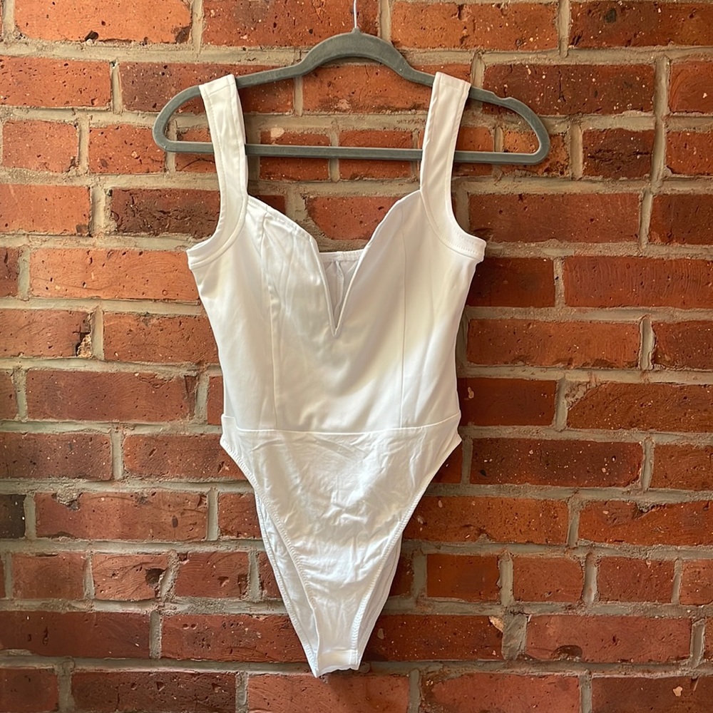 Structured white bodysuit